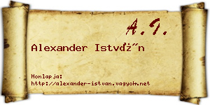 Alexander István névjegykártya