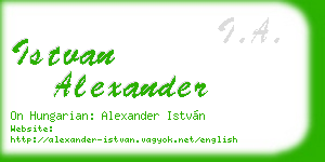 istvan alexander business card